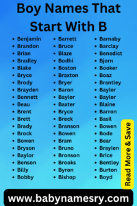 Boy Names That Start With B 