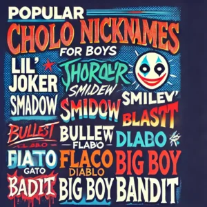 Popular Cholo Nicknames for Boys