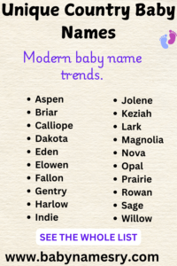 country baby names