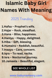 Islamic Baby Girl Names With Meaning