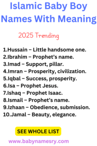 Islamic Baby Boy Names With Meaning