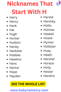  Nicknames That Start With H