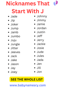 Nicknames That Start With J