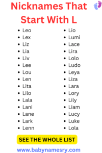 Nicknames That Start With L