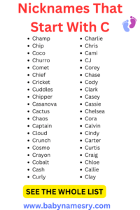 Nicknames Starting With C