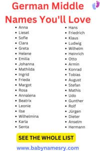 German middle names