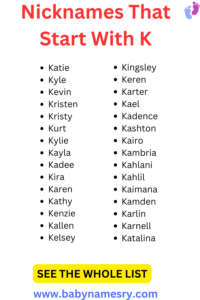 Nicknames That Start With K